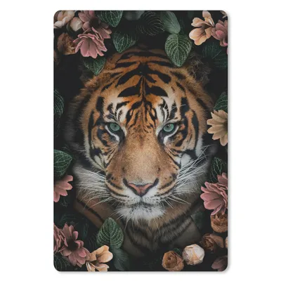 Produktbild von MuchoWow® Mauspad Mousepad Tiger - Blumen - Blätter 40x60 cm - Mousepads - Maus Mat - Pad - Mausunterlage - Schreibtisch Accesoire