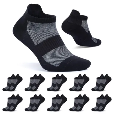 Obrázok produktu pre FALARY – Ponožky do tenisiek, dámske, veľkosť 35-38, čierna. Ponožky pre pánov, 10 párov, športové