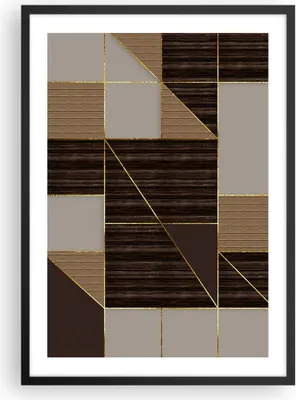 Produktbild von Gerahmtes Poster - Schwarzer Rahmen - Rechtecke Quadrate Braun - 50x70 cm - Wand Bild - Wanddeko - Wandbilder - Kunstposter - Wandposter - Bilderrahmen - Bilder - Kunstdruck - P2BPA50x70-4610