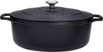 Produktbild von Ovale emaillierte auflaufform aus gusseisen 29cm schwarz Chasseur PUC472901