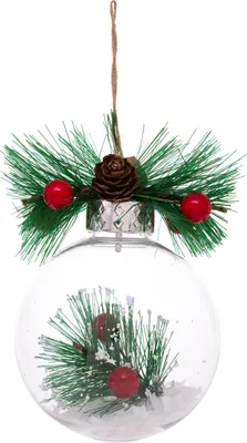 Produktbild von Weihnachtskugel Stechpalme Tanne bunt 8 cm - Einheitsgröße