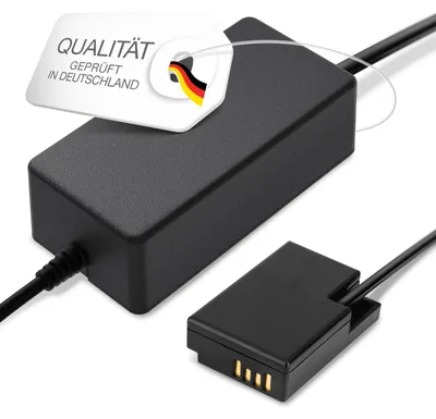 Produktbild von subtel Netzteil ACK-E18 kompatibel mit Canon EOS RP, EOS 200D EOS 77D, 800D 850D (AC-E6 AC-E6N + DR-E18) Kamera, Camcorder ca. 3m + Akku Dummy DC Kuppler Netzadapter Stromkabel Gleichstromkuppler Koppler Kupplung