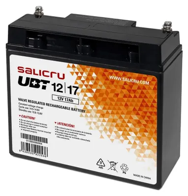 Produktbild von Salicru UBT 12/17, Plombierte Bleisäure (VRLA), 12 V, 17 Ah, 1 Stück(e), 5 Jahr(e), Schwarz