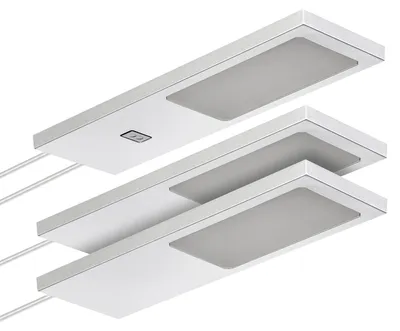 Produktbild von SOTECH LED-Unterbauleuchte GIULIA II warmweiß 2700 K silbergrau – mit/ohne Sensor (3er Set)