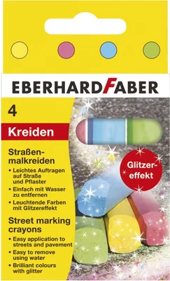 Immagine prodotto di Eberhard Faber 526504 Pastello Glitter Street scatola da 4 pezzi