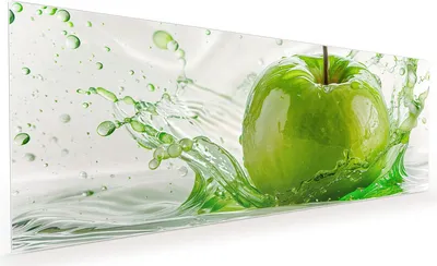Produktbild von Küchenrückwand Spritzschutz Glas mit Motiv Splash Apfel 40 x 40 cm