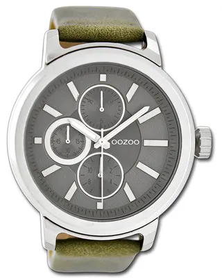Produktbild von Oozoo Herrenuhr Timepieces grün Lederarmband Quarz Analoguhr D3UOC6066A