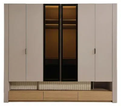 Produktbild von Kleiderschrank Schrank Modern Beige Edel Luxus Schlafzimmer Garnitur
