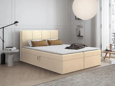 Produktbild von Boxspringbett mit Bettkasten Faro 140x200 cm Polsterbett, Bettgestell, Doppelbett, Stauraum, Schlafzimmer