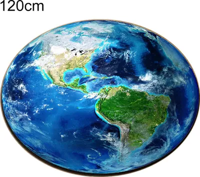 Produktbild von Round Earth Moon Planet 3D-Druck weicher Teppich Anti-Rutsch-Teppichbodenmatte Wohnmatte Wohnkultur-Erde ,Größen:120cm