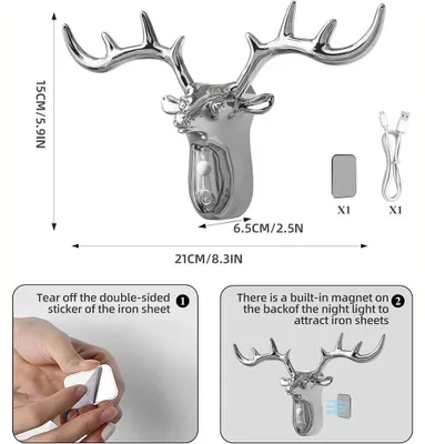Obrázek produktu pro LED noční světlo s pohybovým senzorem – nástěnné svítidlo – dobíjecí – magnetické – bezdrátové – sada 4 ks – do chodby, ložnice, na schody, do koupelny, na skříň – stříbrné