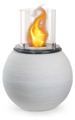 Produktbild von Botticelli - Bioethanol-Holzboden-Kamin ø 40xH54 cm, weiss