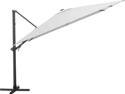 Produktbild von KETTLER  Easy Turn Ampelschirm 300x300 cm, UPF50+, inkl. Abdeckhaube+ Schirmständer, anthrazit matt/ hellgrau, Aluminium/Polyester mit PolyurethanBeschichtung