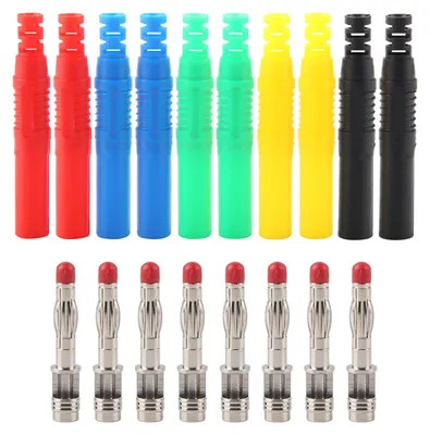 Produktbild von P3013 10 Stück 4 mm vernickelte Kupfer-Bananenstecker zum Selberlöten