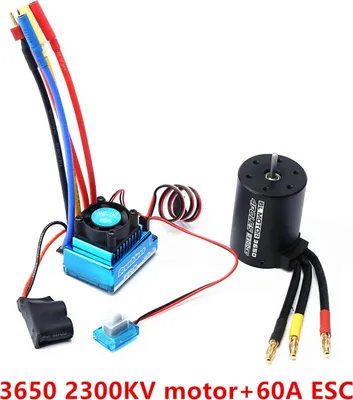 Zdjęcie produktu dla 3650 Silnik bezszczotkowy 2300KV z 60A ESC Zamiennik do HSP HPI Wltoys 1:8 / 1:10 części do samochodów i łodzi sterowanych radiowo