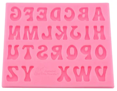 Produktbild von Buchstaben-Form-Silikon-Kuchen-Fondant-Schokoladenformen-Dekorations-Werkzeug (Rosa)
