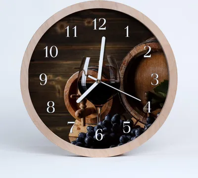 Produktbild von Holzuhr 30fi cm wanduhr - Weinfass