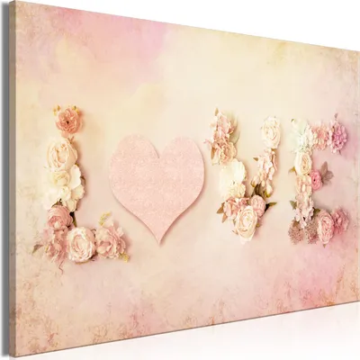 Produktbild von Vliesstoff Leinwandbild - Time for Love (1 Part) Wide 120x80 cm Text m-C-0465-b-a