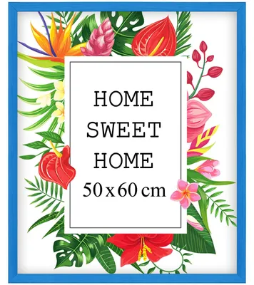 Obrázek produktu pro Rám na fotky MG Design Blau, 50 x 60 cm – vyrobený z pravého dřeva s akrylovým sklem, vhodný k zavěšení i k postavení, pro fotografie, plakáty a puzzle
