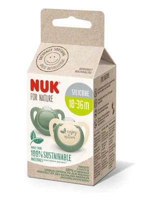 Zdjęcie produktu dla Smoczek uspokajajcy NUK for Nature 10177187 | zrwnowaony silikon |18-36 miesicy | 2 sztuki