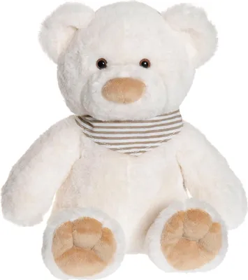 Image de Ours en peluche crème avec écharpe, 35 cm, rembourrage recyclé