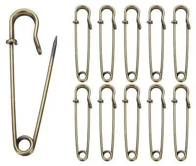 Produktbild von Sicherheitsnadeln - 70 mm Länge - Zum Nähen und Basteln - 20 Stück - Bronze