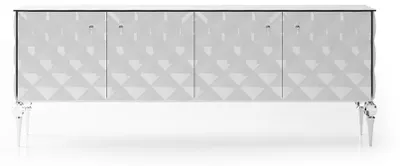Image de Console blanche en bois moderne, design élégant pour le salon et l'entrée