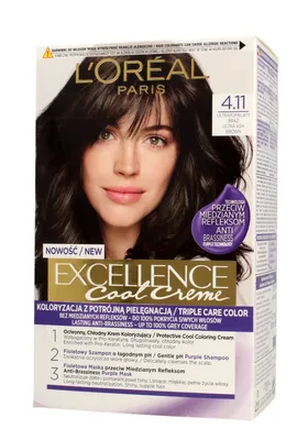 Obrázok produktu pre L'Oreal Paris Excellence Cool Creme 4.11 Ultraopálený Hnedý - Hydratačná formula pre intenzívne lesklé vlasy