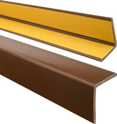 Productafbeelding van Zelfklevend PVC hoekprofiel, hoeklijst voor randen en hoeken, flexibel, L-vormig, KM, bruin, 40x40 mm, 275 cm - Quest