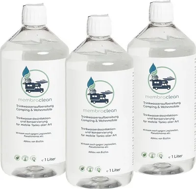 Produktbild von 3x 1 Liter membraclean Trinkwasseraufbereitung Camping & Wohnmobile Sparset
