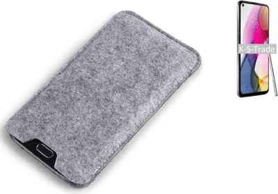Produktbild von K-S-Trade Filz Handyhülle kompatibel mit Motorola Moto G Stylus (2021) Schutzhülle Filztasche Filz Tasche Case Sleeve Handy Hülle Filzhülle grau