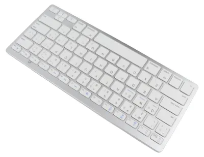 Zdjęcie produktu dla Przenośna, uniwersalna, smukła i cicha klawiatura bezprzewodowa Bluetooth z niemieckim układem klawiszy – do systemów Android i Windows