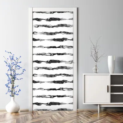 Produktbild von Dekorative Aufkleber Türtapete selbstklebend Klebefolie Tintenstreifen 77 x 200 cm