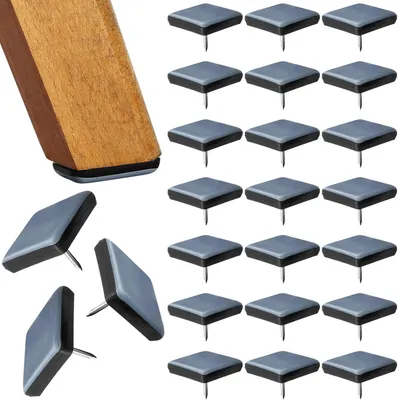 Produktbild von 24 Teflongleiter mit Nagel, 25x25 mm selbstklebend für Möbel
