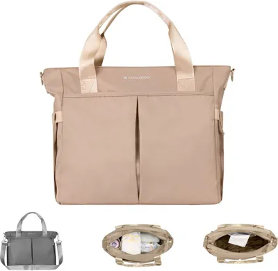 Produktbild von Kikkaboo Wickeltasche Brielle, Clips zur Befestigung, wasserfest, Schultergurt beige