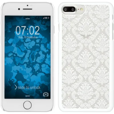 Produktbild von PhoneNatic Case kompatibel mit Apple iPhone 7 Plus / 8 Plus - Hülle weiß Damask Hard-case + 2 Schutzfolien