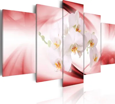 Produktbild von Leinwandbilder Blumen 200x100 cm Vlies Leinwandbild 5 tlg Kunstdruck modern Wandbilder XXL Wanddekoration Design Wand Bild - Orchidee Abstrakt 020110-7