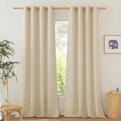 Produktbild von Halbtransparente Leinen Gardinen Landhaus H245 x B140 cm 2er Pack