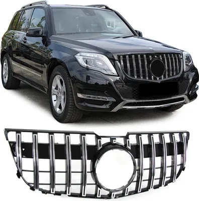 Produktbild von Kühlergrill Sport Optik Schwarz Glanz Chrom für Mercedes GLK X204 Facelift 12-15