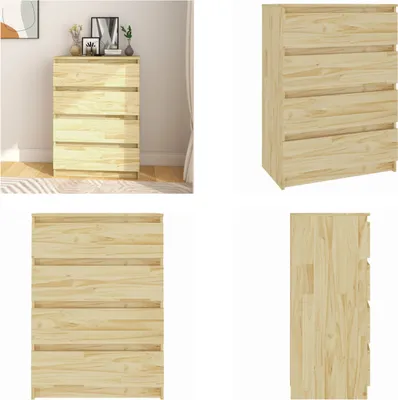 Produktbild von vidaXL Beistellschrank 60x36x84 cm Massivholz Kiefer - Sideboard - Sideboards - Beistellschrank - Beistellschränke