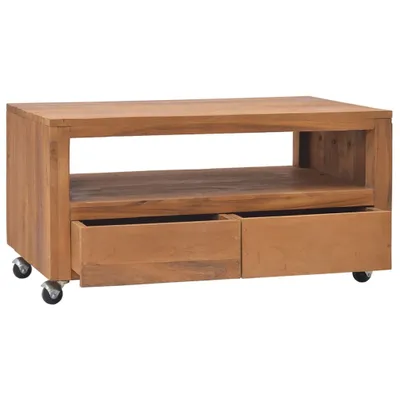 Image de vidaXL Armoire TV avec roulettes 80x50x42 cm teck massif