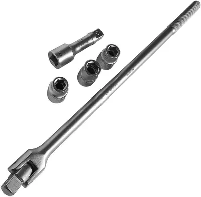 Produktbild von S&R Gelenkgriff Set 3/4" 600 mm 5-teilig Verlängerung Stecknüsse 17 19 21 mm