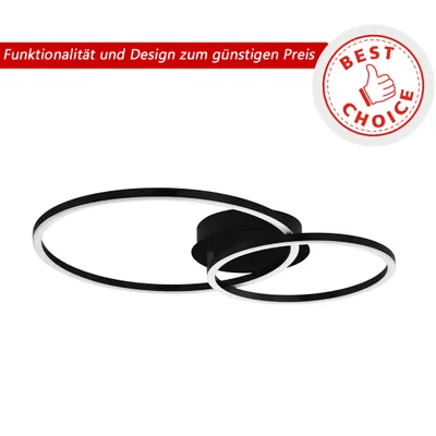 Immagine prodotto di BEST CHOICE plafoniera MOTTAFOLLONE alluminio nero LED 15W 3000-6500K L:41,5cm L:29cm H:6,5cm dimmerabile