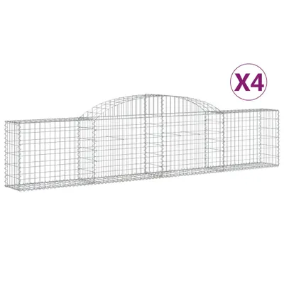 Zdjęcie produktu dla vidaXL Gabiony z wysokim łukiem 4 szt. 300x30x60/80 cm Ocynkowane żelazo