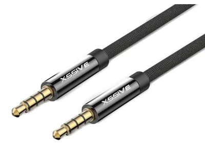 Image de Xssive Câble audio de 1,2 mètre 3,5mm jack auxiliaire mâle vers 3,5mm jack mâle stéréo noir