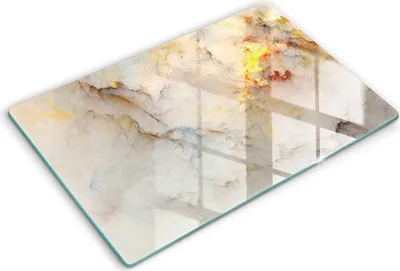 Produktbild von Abdeckung Glas - Küchenabdeckung - 80x52 cm - Abdeckplatte -Marmorstruktur mit Gold