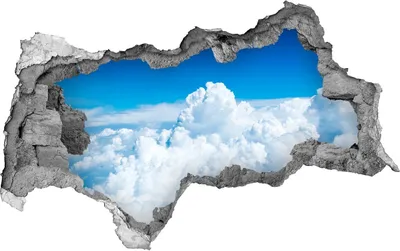 Produktbild von Selbstklebender Loch-3D-Aufkleber 95x73 cm Wolken aus der Luft