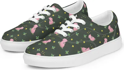 Produktbild von Mr. & Mrs. Panda Sneaker Damen Schwein Glück Größe 37 1/2 - Grün - Geschenk, Halbschuhe, Träume, Damensneaker, Turnschuhe, Motivation, Ziele, Glücksbringer, Sportschuhe