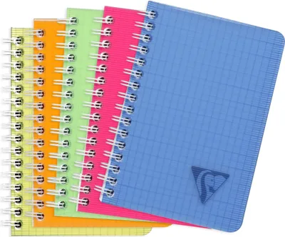 Produktbild von Clairefontaine 10x Doppelspiralbuch 9,5x14cm 50 Blatt kariert sortiert 328425C