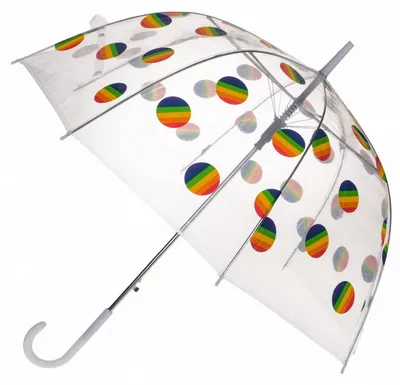 Obrázek produktu pro Omgoods - Deštník s automatickým otevíráním - Průhledný - Odolný proti větru - Průměr 85 cm - Barevné prvky s motivem hrdosti (Pride) - Moderní design